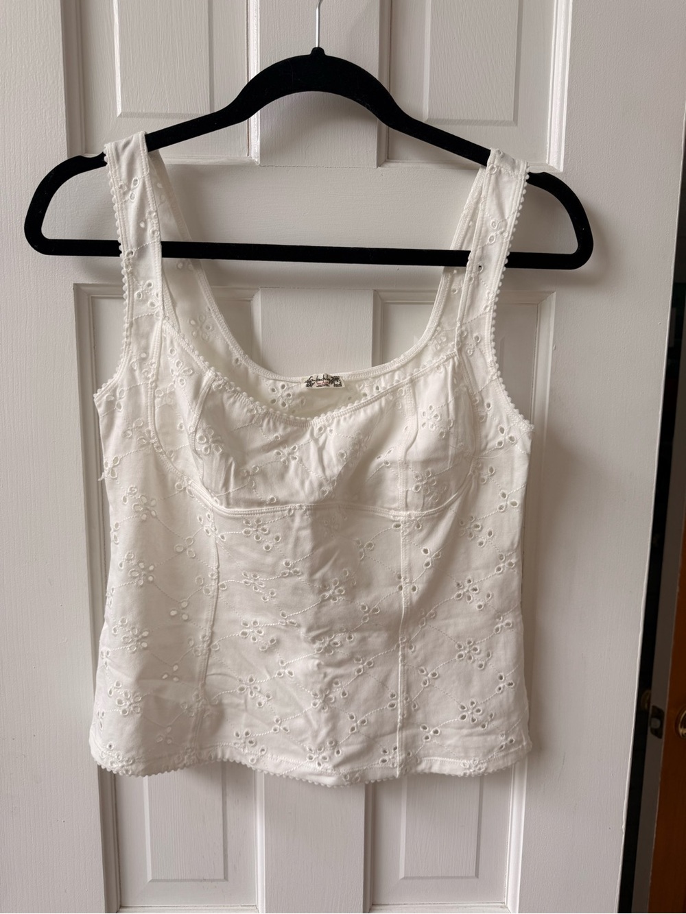 Free People White Eyelet Camisole Tank